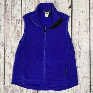 Vintage 1990s LL Bean Blue Men's Zip Up Fleece Vest Jacket